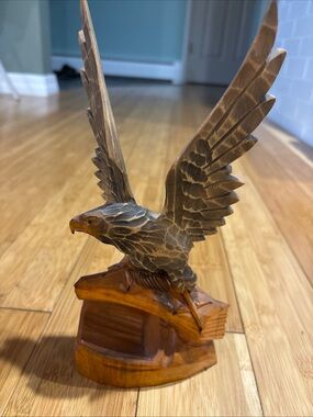 Vintage Hand Carved Eagle with Intricate Detail Made in the USSR